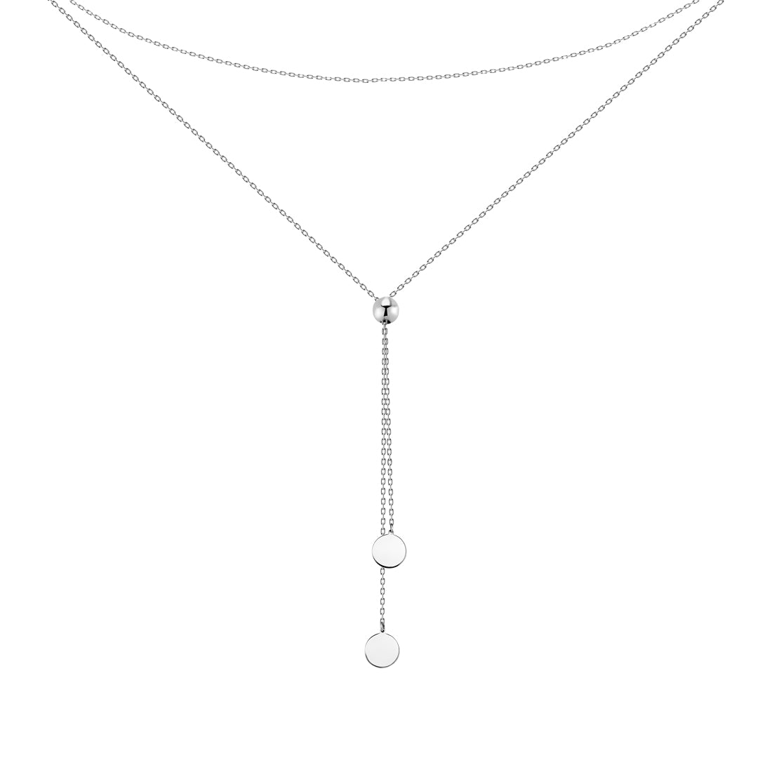 Elegant Silver Lariat Necklace | Срібне кольє Lariat з акцентними закінченнями|892