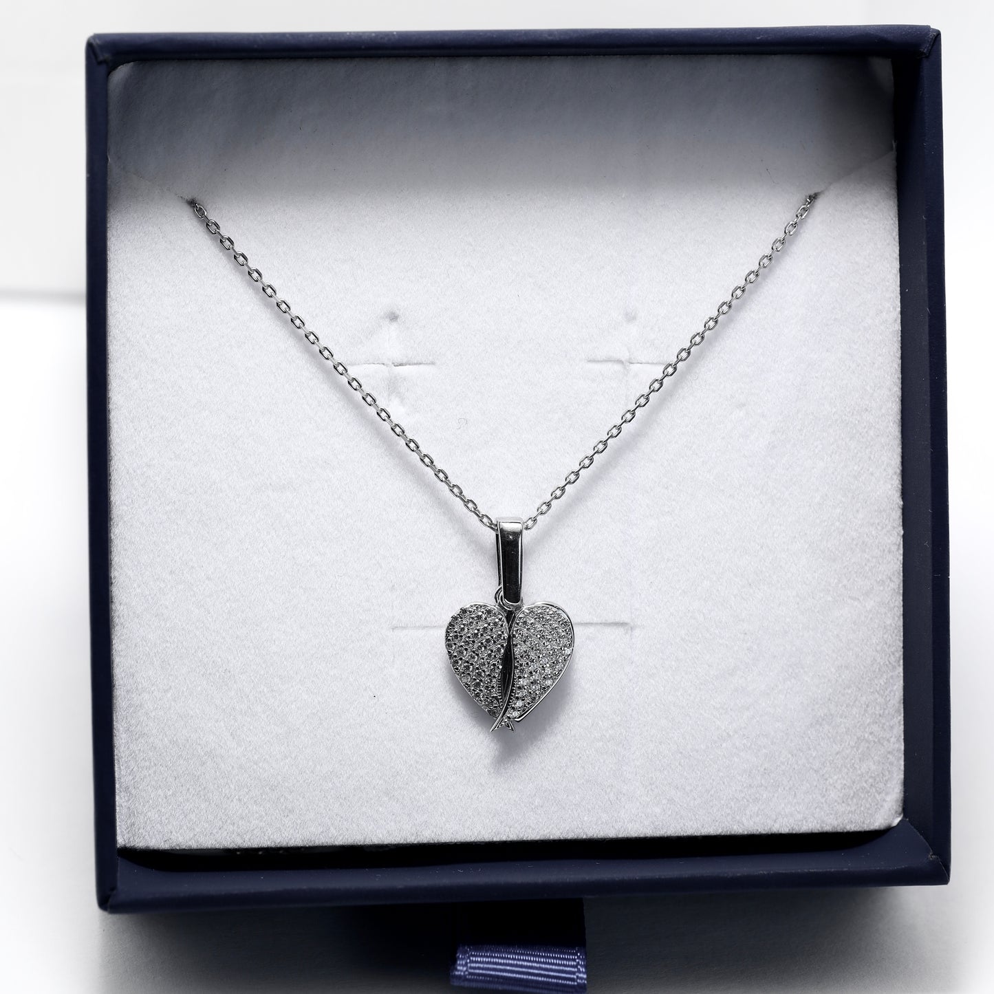 Daughter Angel Wings Locket Necklace with Cubic Zirconia | Срібне кольє-медальйон Донечка з крилами та фіанітами|618