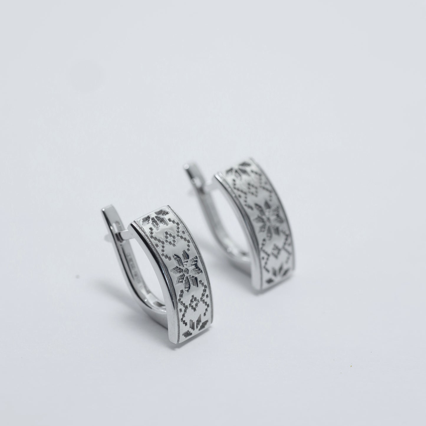Silver Vyshyvanka Earrings | Срібні сережки Вишиванка | 583