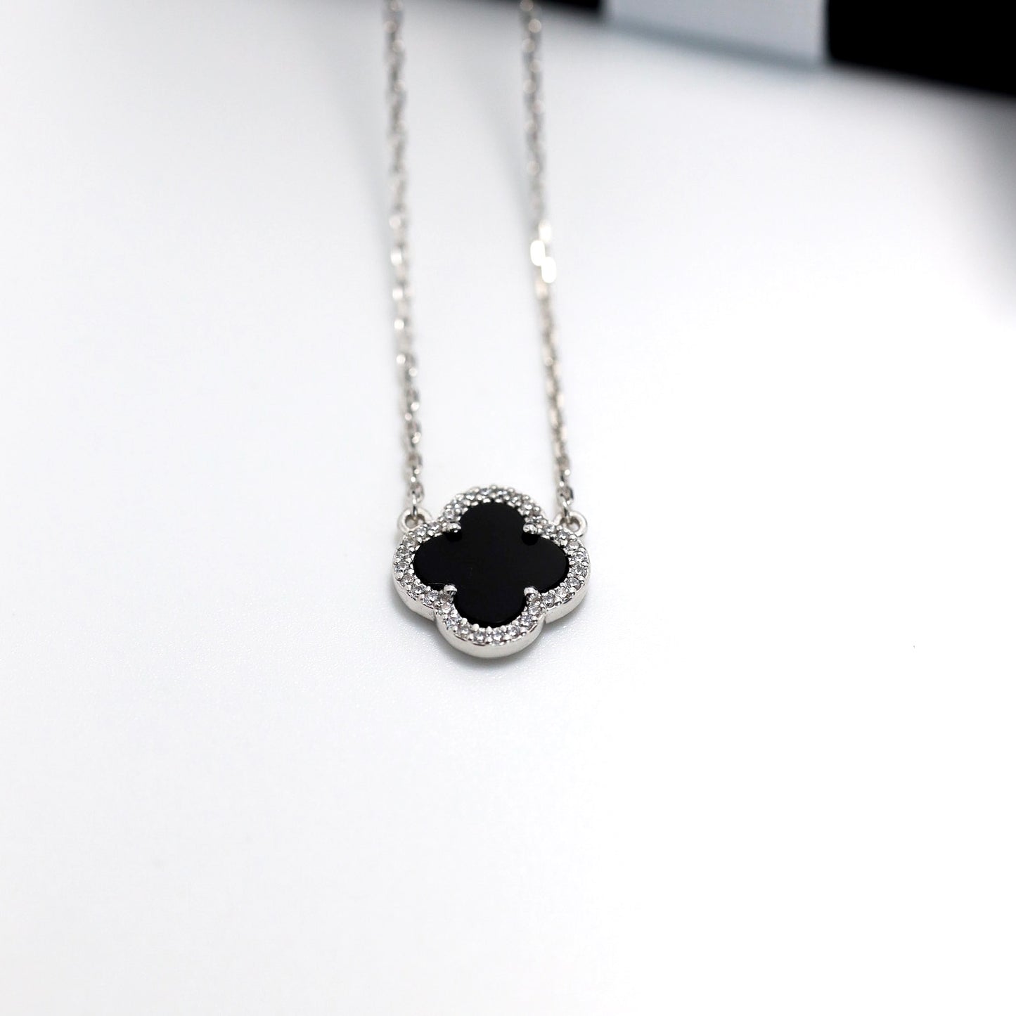 Срібний набір з оніксом | Onyx Jewelry Set | 925 Silver | Black Clover Jewelry|564|6141