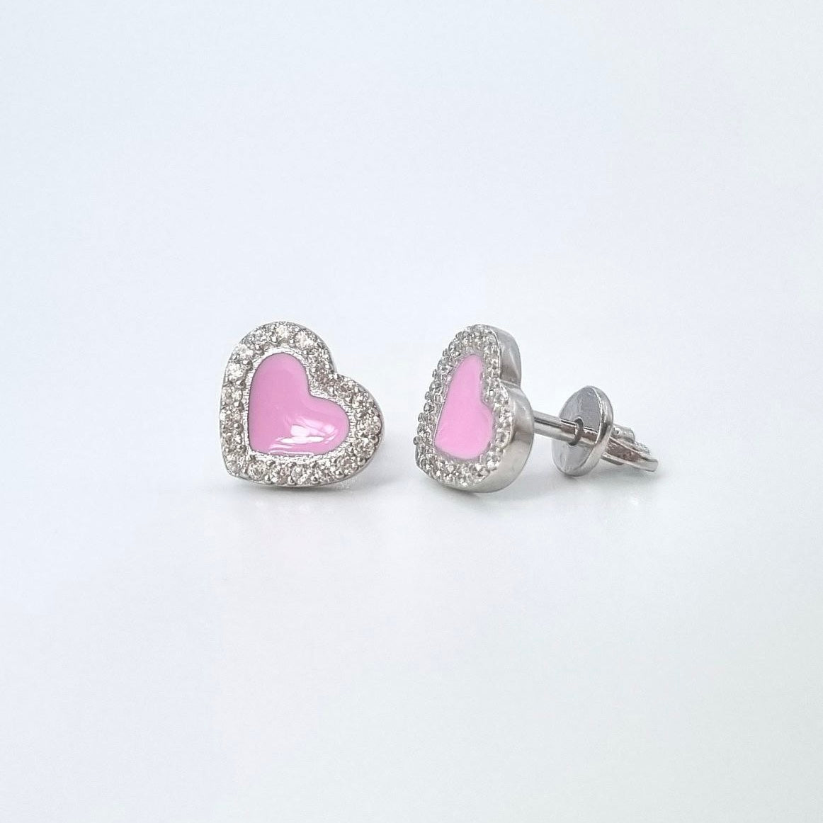 Срібні сережки з ювелірною емаллю та фіанітами/срібло 925пр./20698