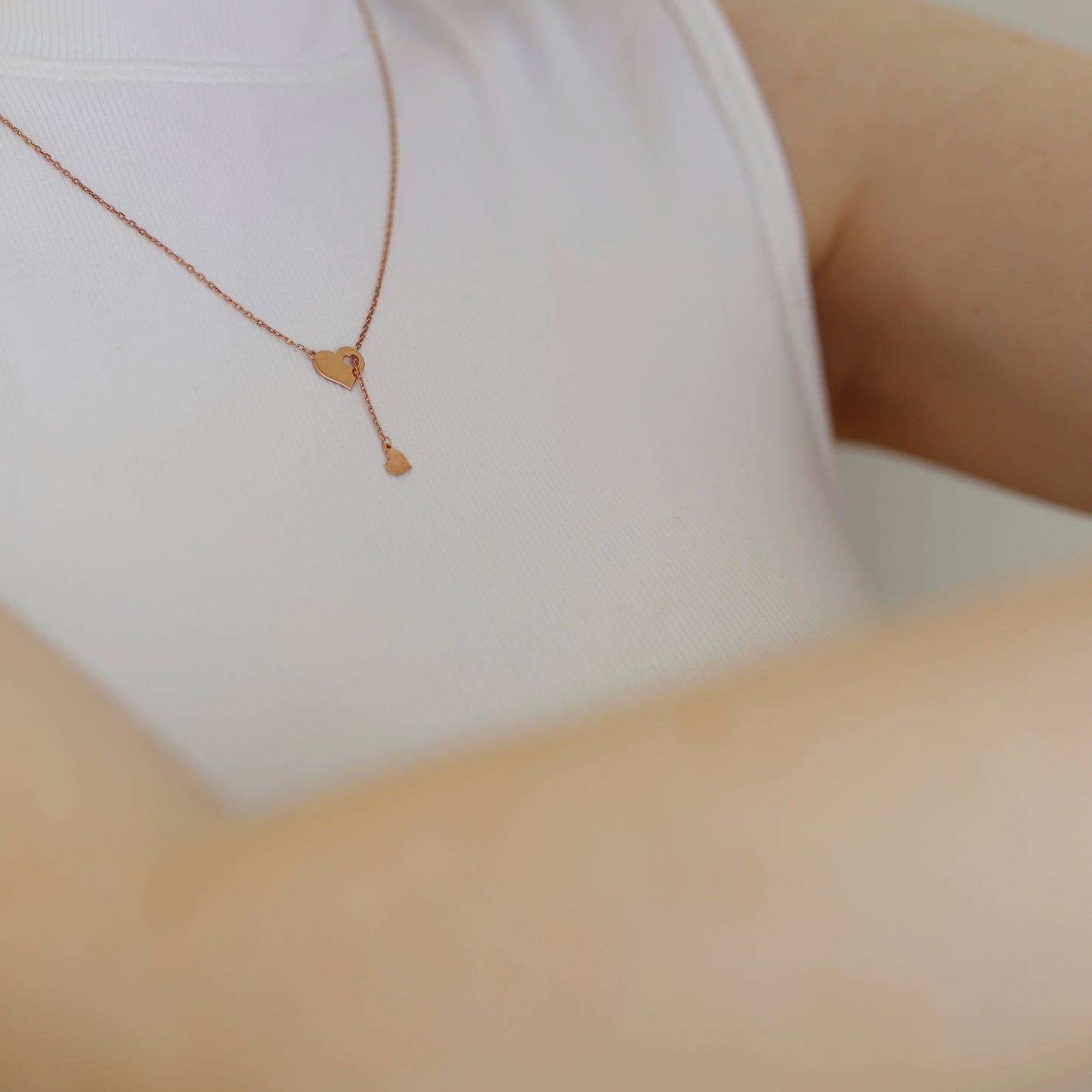Срібне кольє 925пр з позолотою 585пр та підвісом-сердечком | Gold-Plated Sterling Silver Necklace with Heart Pendant | 607
