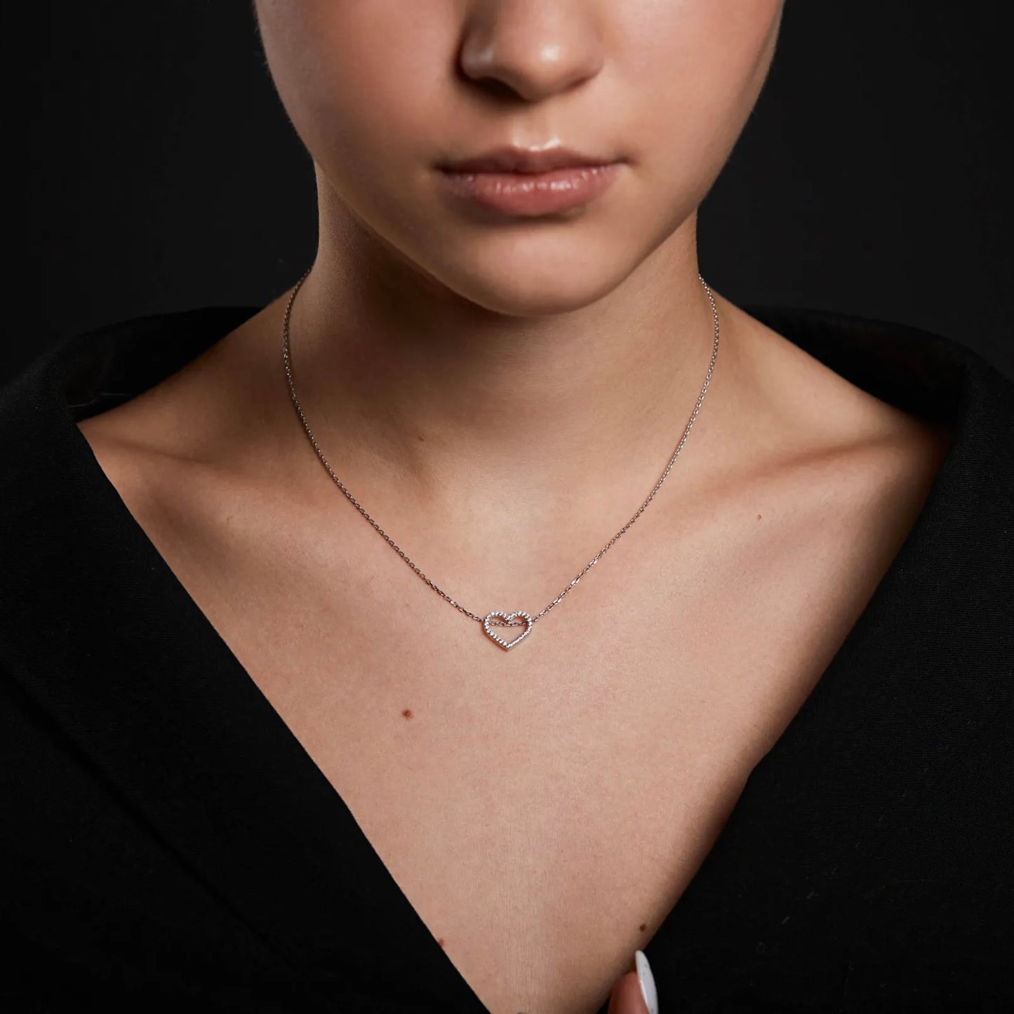 Срібне кольє/Серце/срібло 925пр/6432