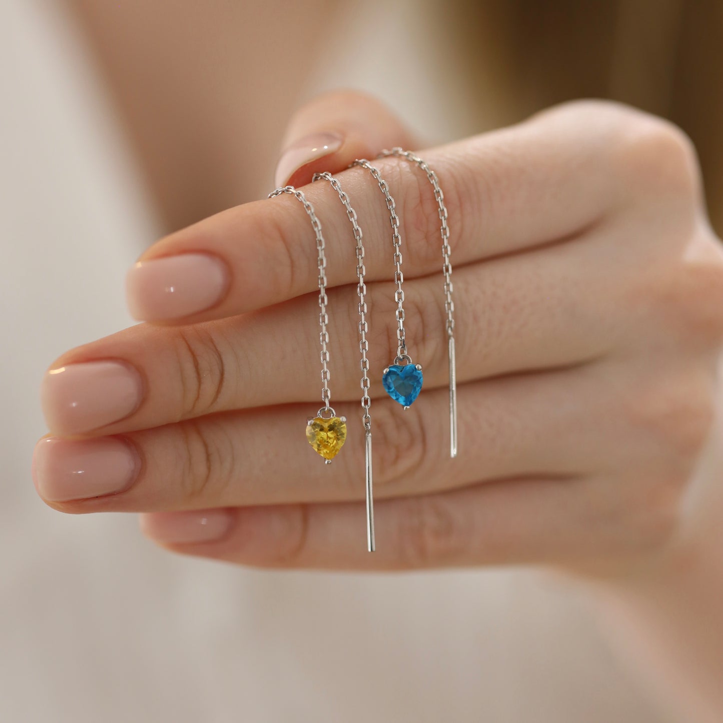 Срібні сережки протяжки/з фіанітами/срібло 925пр/352