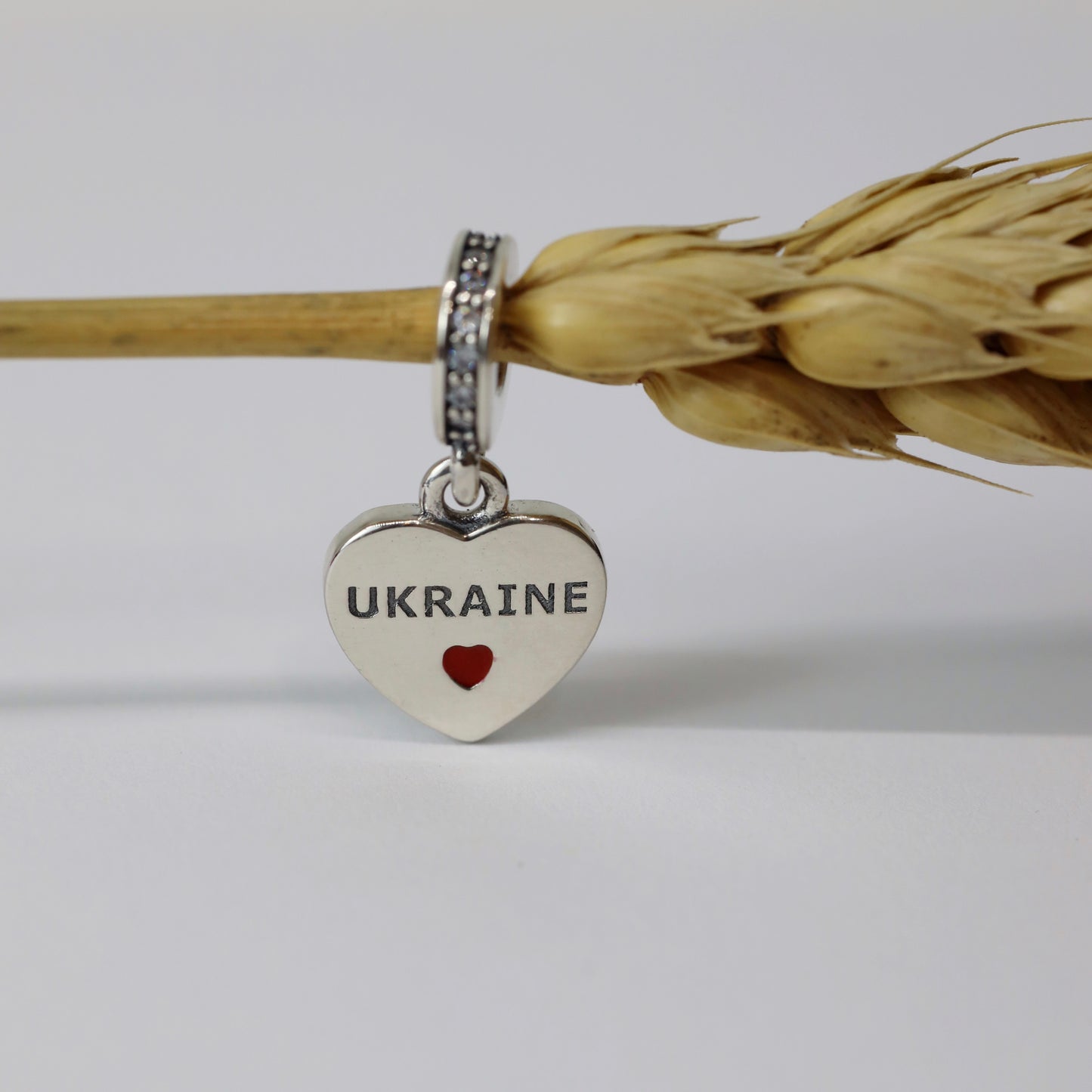 Silver-Plated Heart Charm Ukraine | Посріблений Шарм-Серце Україна