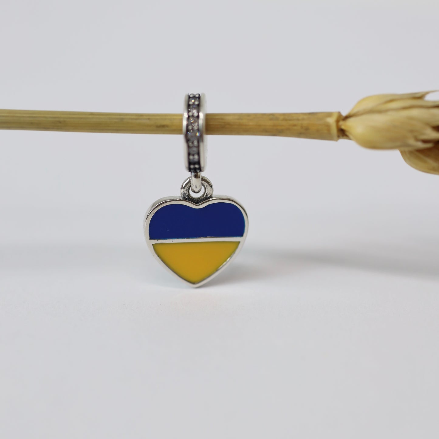 Silver-Plated Heart Charm Ukraine | Посріблений Шарм-Серце Україна