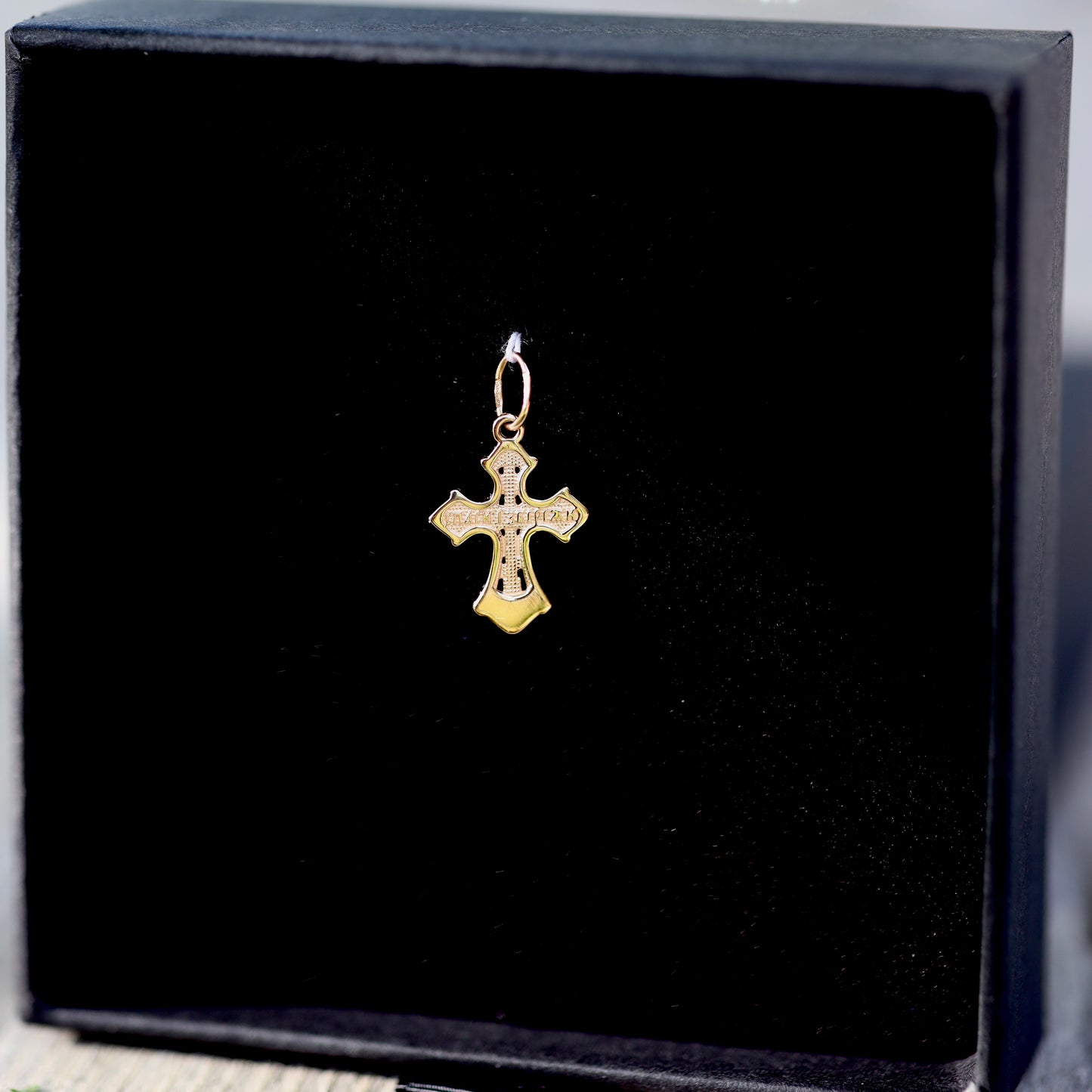 Золотий хрестик 585 проби | 14K Gold Cross Elegant Pendant| 5236