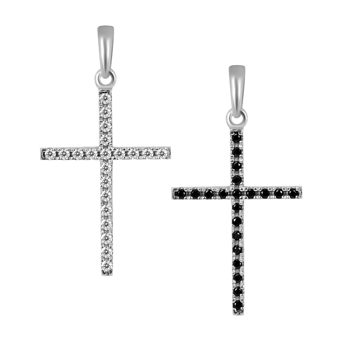 Срібний двосторонній хрестик/срібло 925пр.