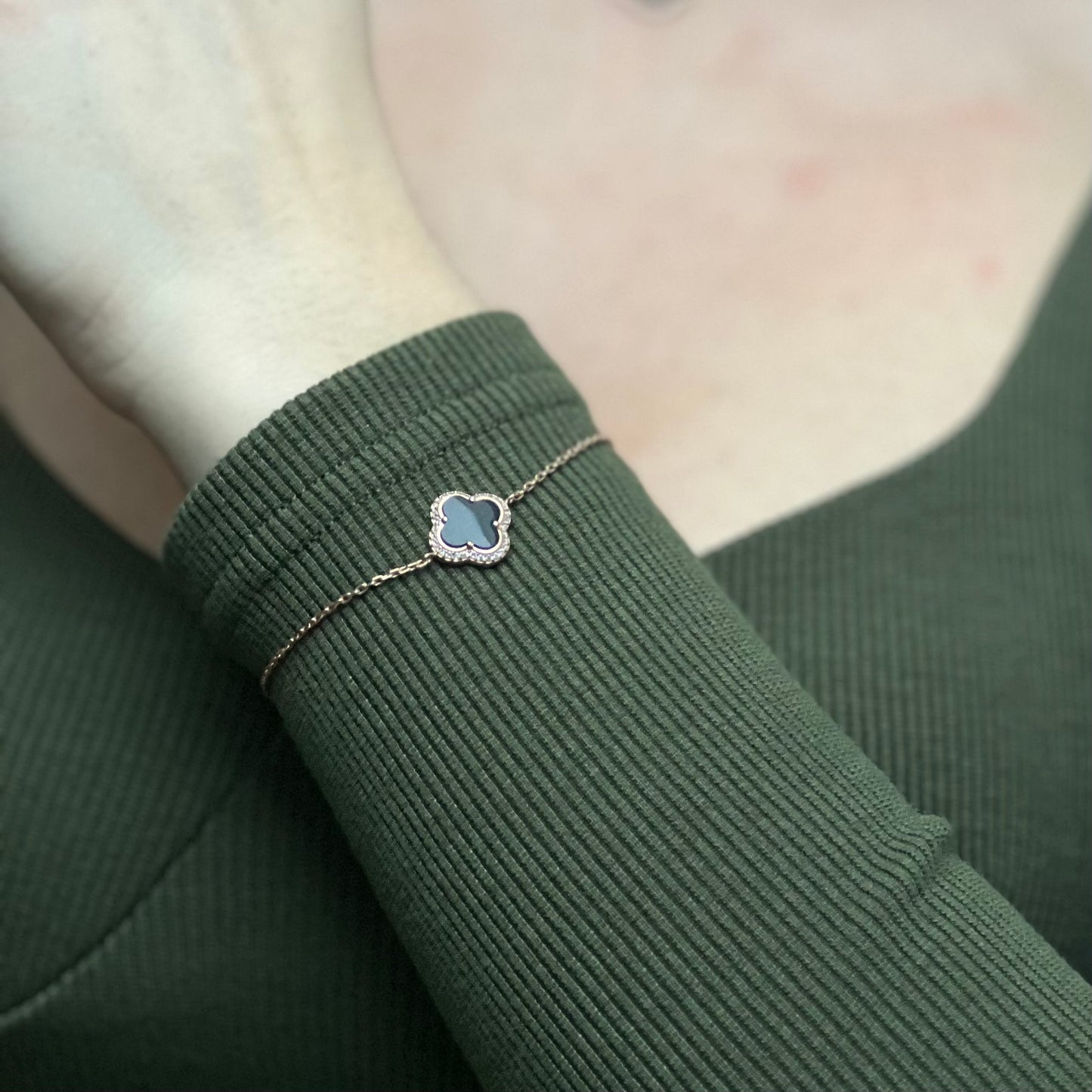 Позолочений браслет з оніксом | Gold-Plated Onyx Bracelet, Silver 925 | 339