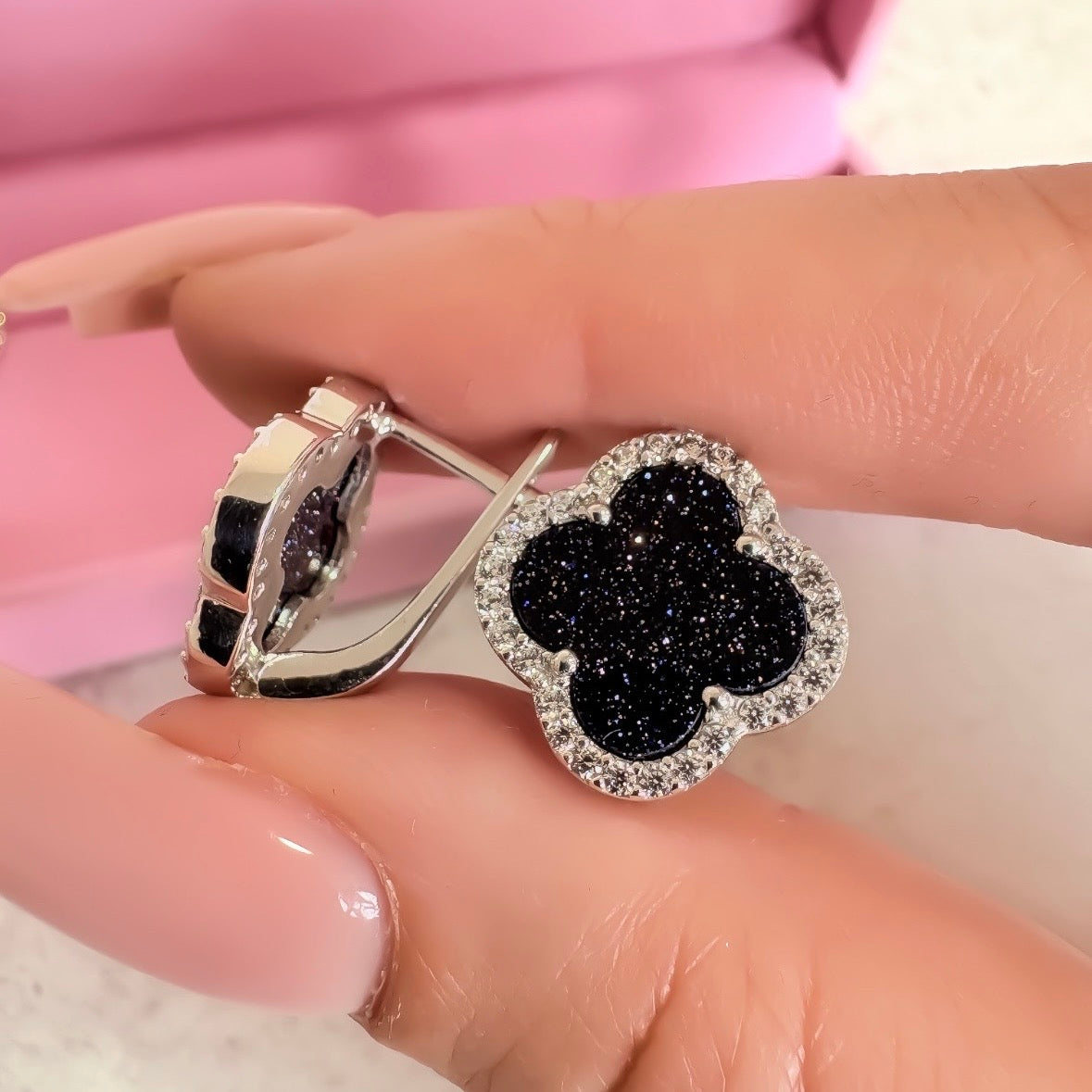 Срібні сережки з авантюрином/срібло 925пр/550