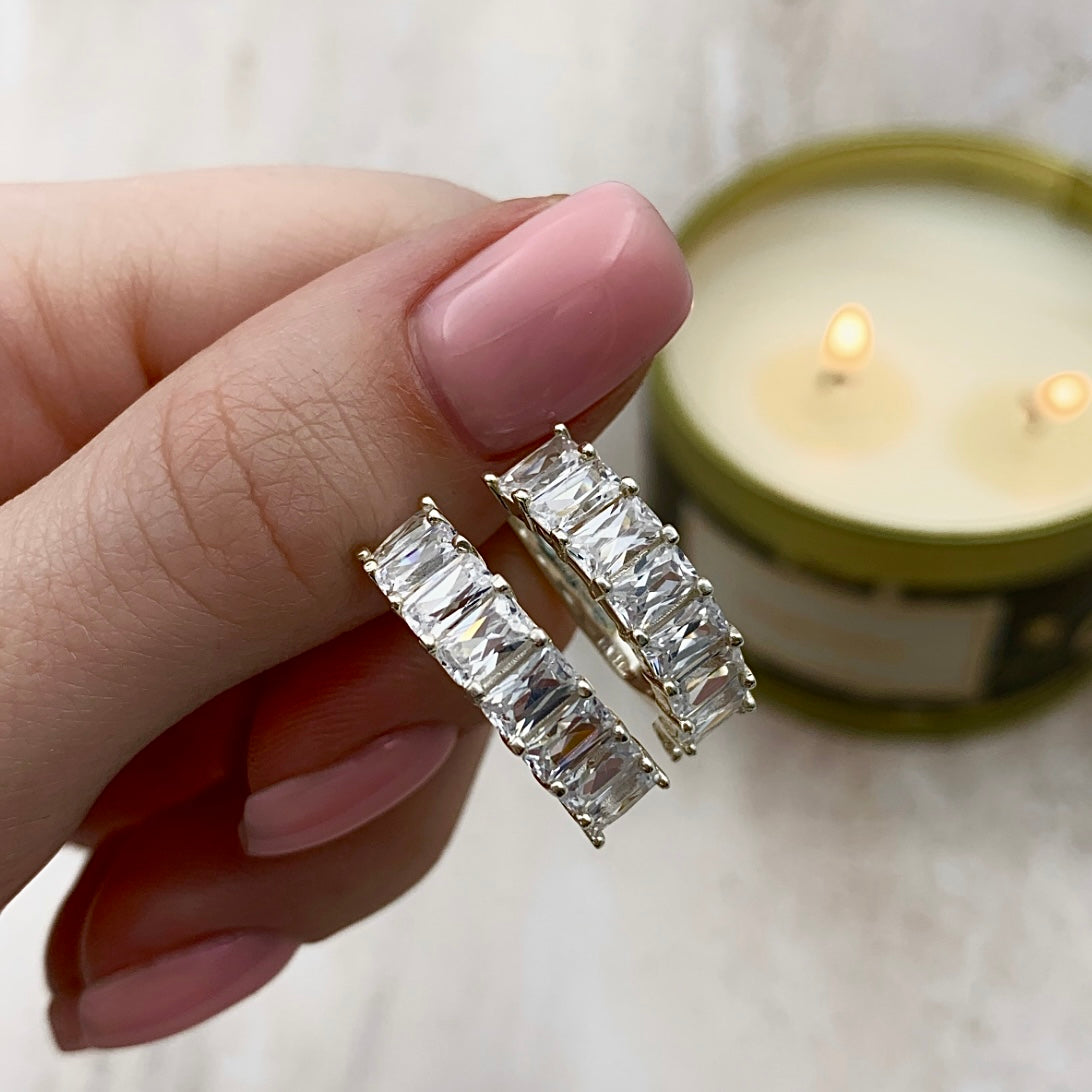 Срібні сережки з фіанітами/срібло 925пр/269