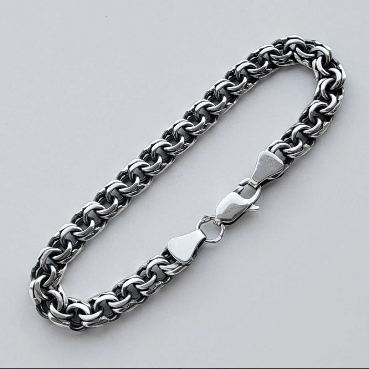 Срібний чоловічий браслет/ручна робота/Бісмарк/срібло 925пр