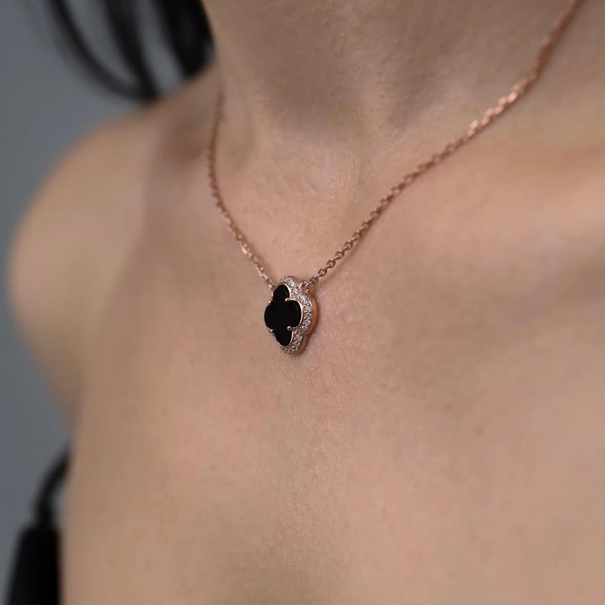 Срібне коліє з оніксом | покриття позолотою 585 пр | Silver Necklace with Onyx & 585 Gold Plating | Sterling Silver 925