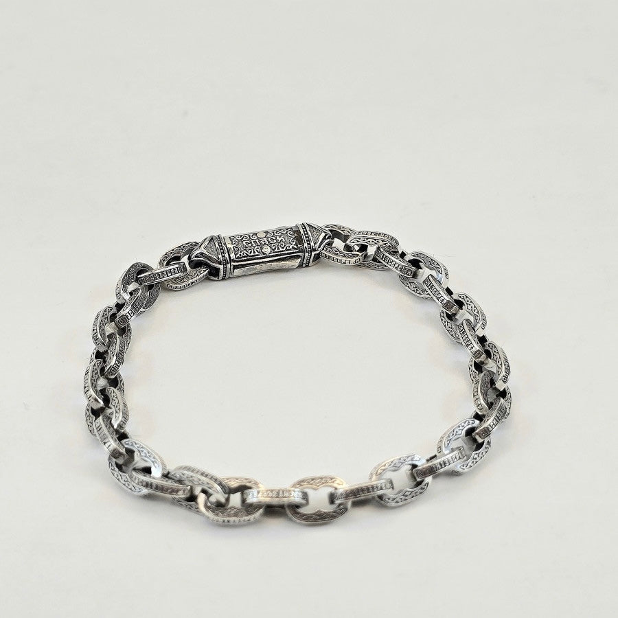 925 Sterling Silver Prayer Bracelet Save and Protect| Срібний браслет ручної роботи Спаси та збережи|661