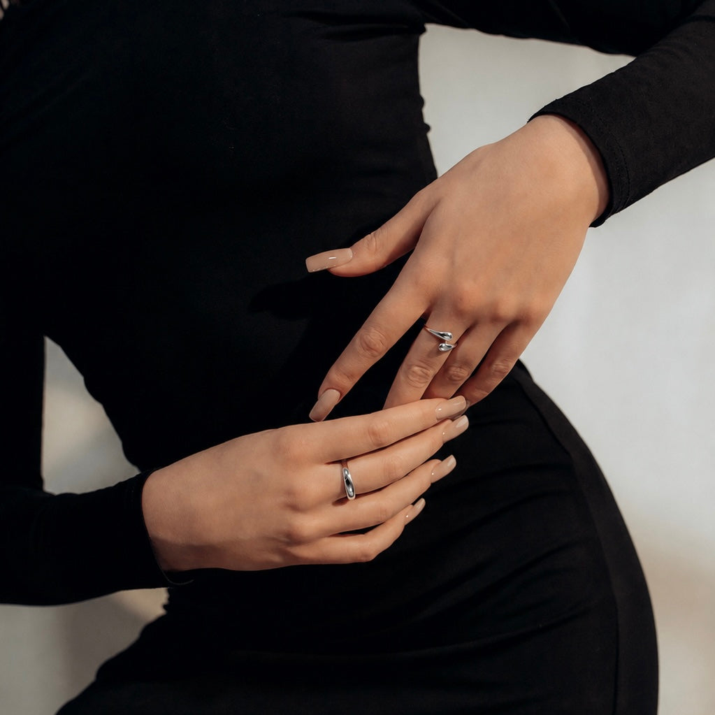 925 Sterling Silver Teardrop Ring w | Срібна каблучка Крапелька | 921