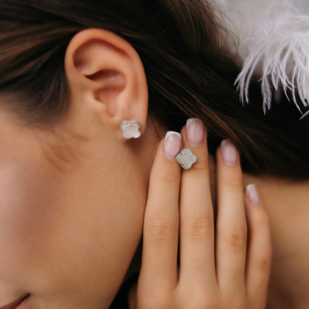 Срібні сережки з перламутром/срібло 925пр/338