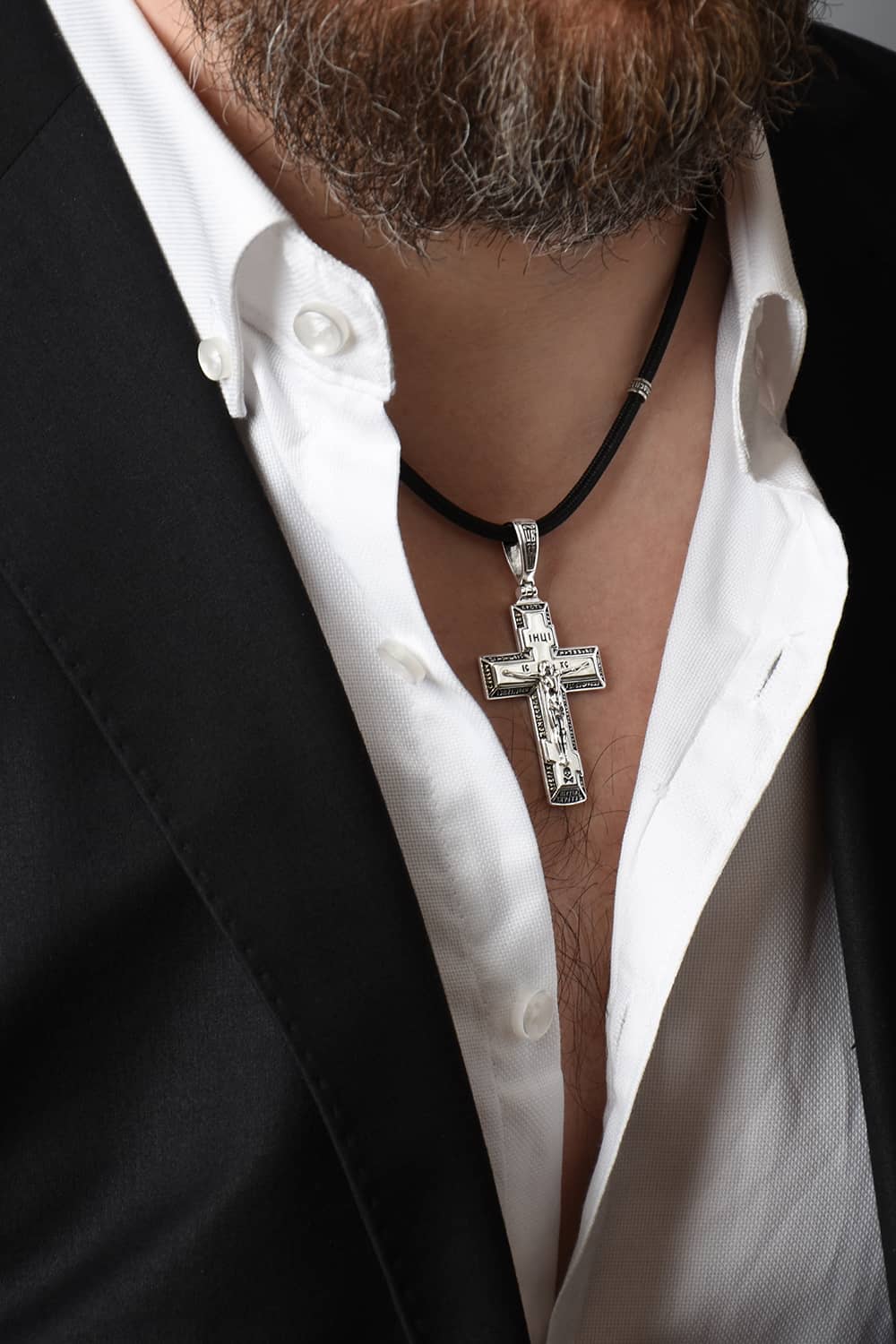 Large Sterling Silver Cross Pendant | Масивний срібний хрестик 925|5216