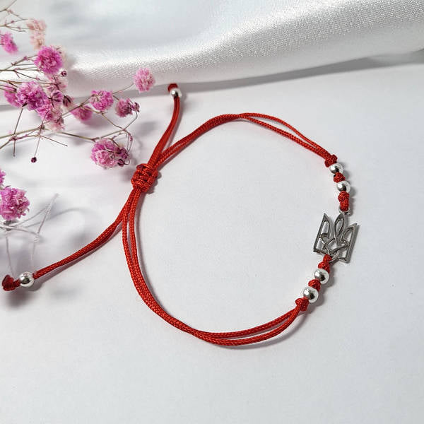 Срібний браслет/тризуб/регульована довжина/срібло 925пр