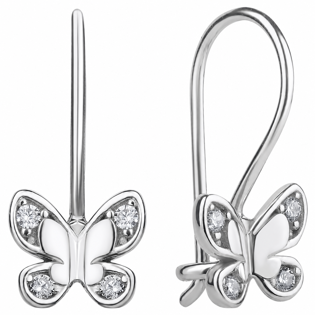 Silver Butterfly Earrings 925 | Дитячі срібні сережки Метелик|452
