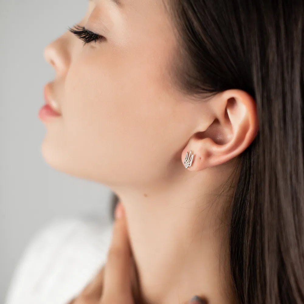 Срібні пусети Тризуб/срібло 925пр/2478