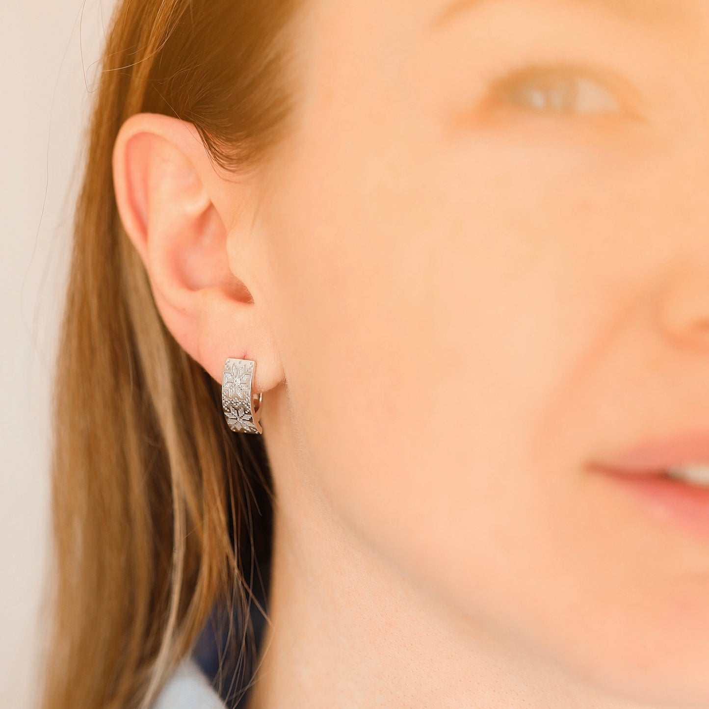 Сережки срібні 925 з орнаментом вишиванки | Ukrainian silver embroidered pattern earrings 925 sterling | 047