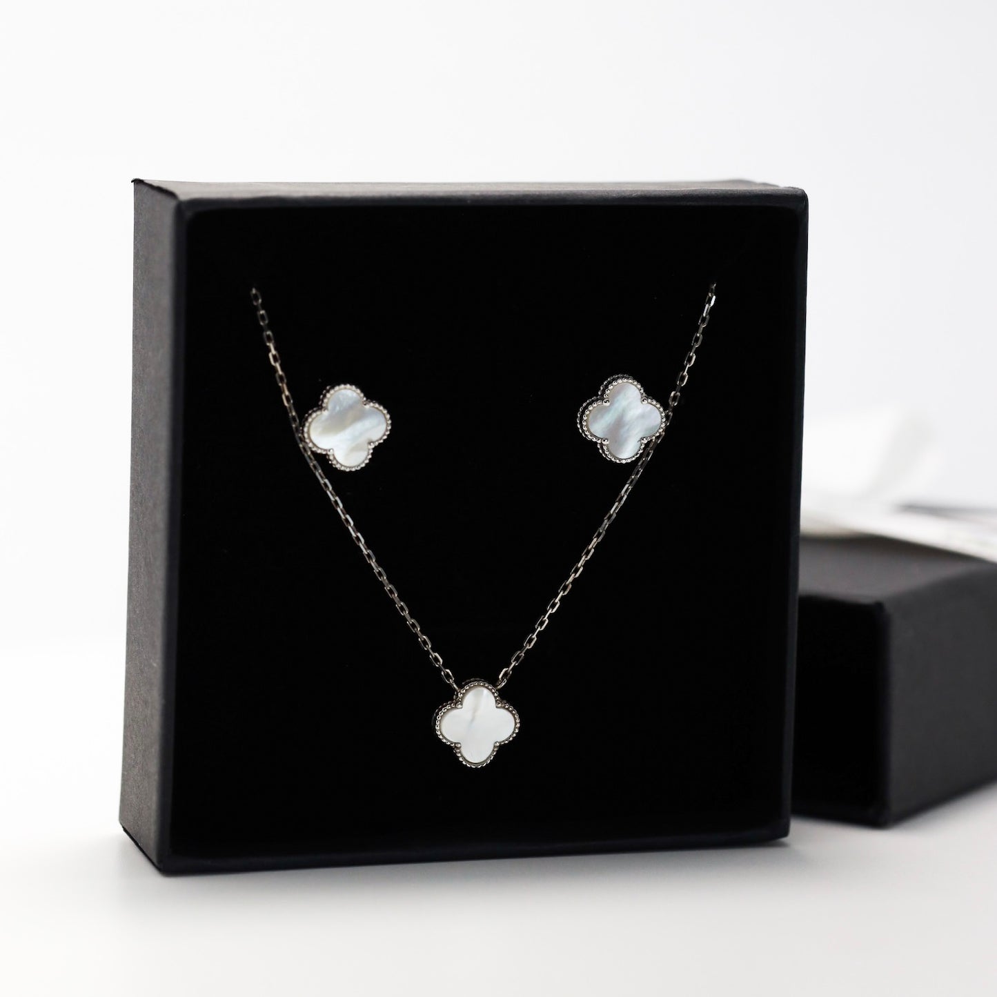 Срібний комплект прикрас/сережки та кольє/перламутр/срібло 925пр/338