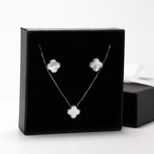 Срібний комплект прикрас/сережки та кольє/перламутр/срібло 925пр/338