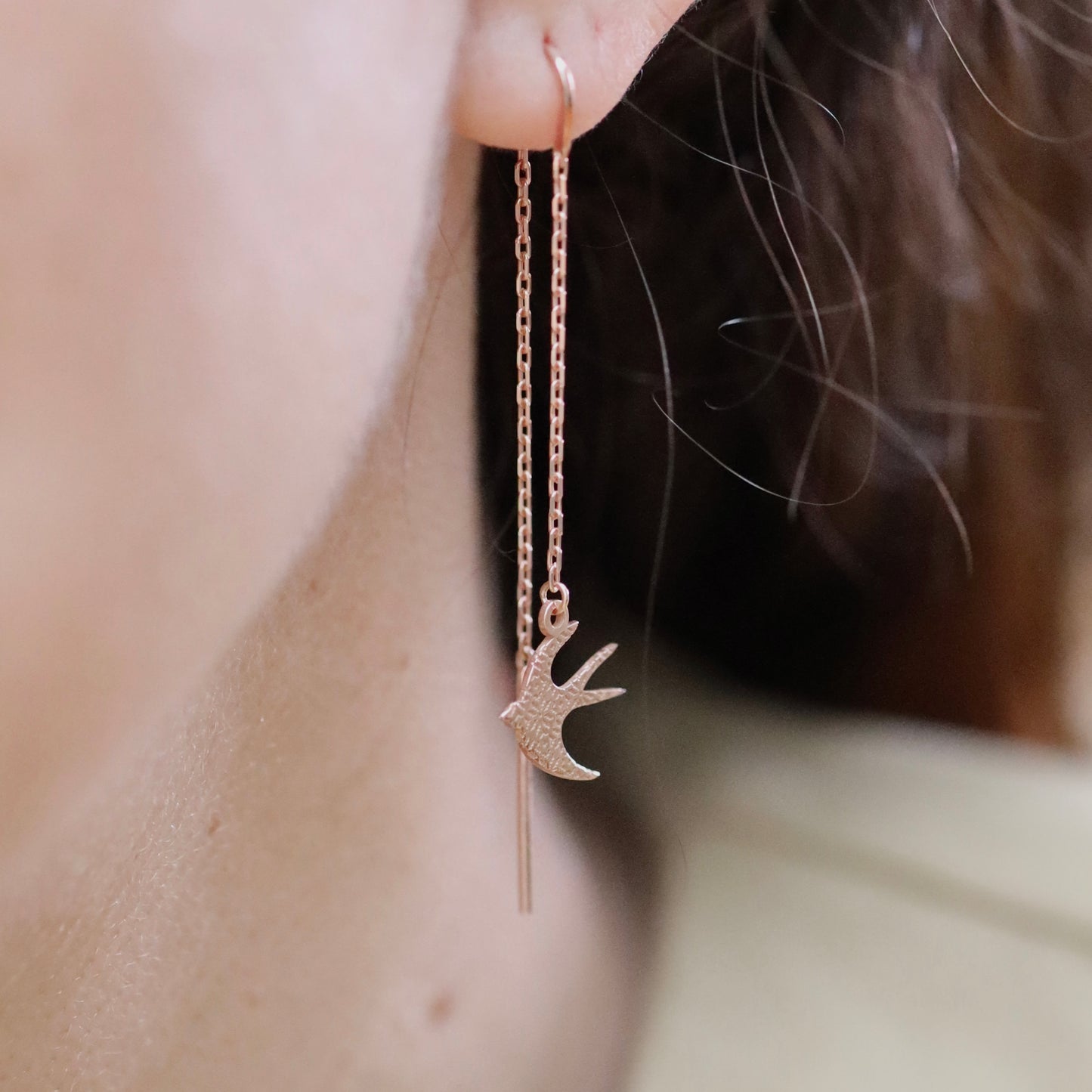 Позолочені срібні сережки Ластівка 925 | Gold Plated Sterling Silver Earrings 925 Silver | Довгі жіночі сережки | Long Dangle Earrings | Ukraine Jewelry 534