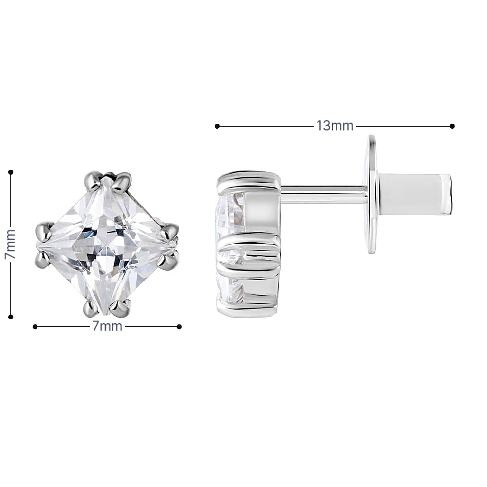 Cubic Zirconia Stud Earrings | 925 Sterling Silver Luxury Jewelry — Срібні сережки-пусети з цирконієм|40065