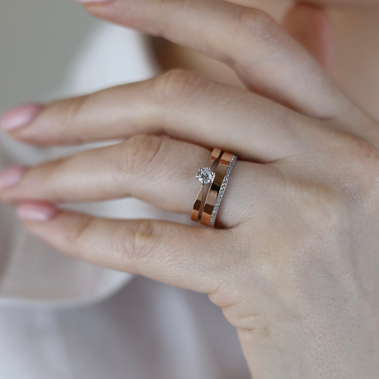 Silver Ring with Gold Plate & Zirconia|Срібна каблучка з золотою пластиною та фіанітами|291