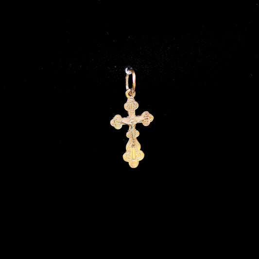 Золотий хрестик 585 проби | 14K Gold Cross Pendant