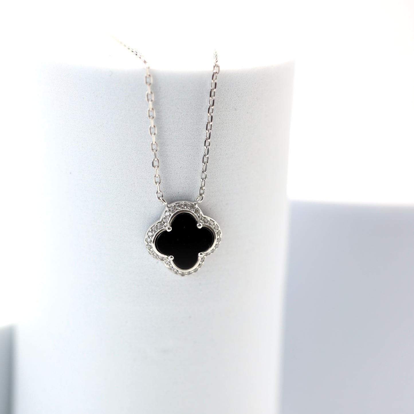 Black Clover Luxe | Срібний комплект прикрас з оніксом |339