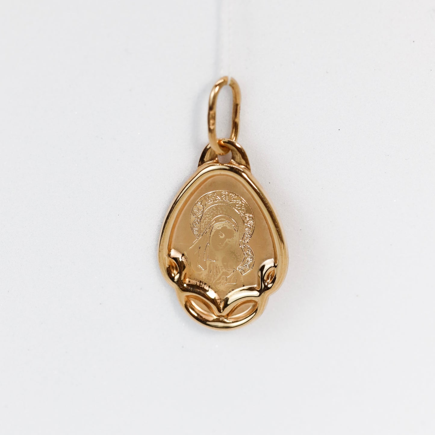 Золотий кулон-ікона Богородиця 585 | Gold Virgin Mary Medal Pendant 14k