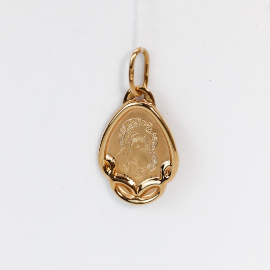 Золотий кулон-ікона Богородиця 585 | Gold Virgin Mary Medal Pendant 14k