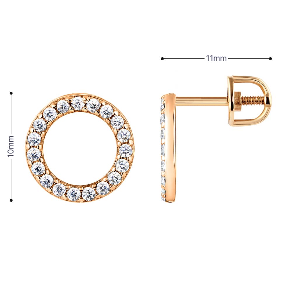 Золоті сережки 585 проби з камінцями | 585 Gold Stud Earrings with Stones