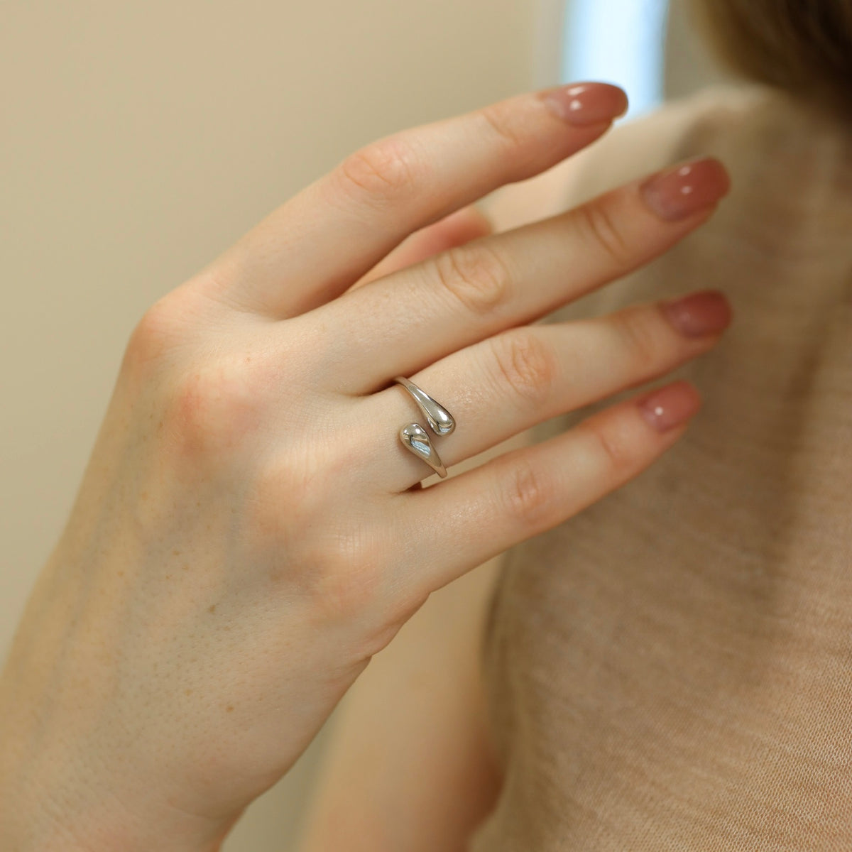 925 Sterling Silver Teardrop Ring w | Срібна каблучка Крапелька | 921