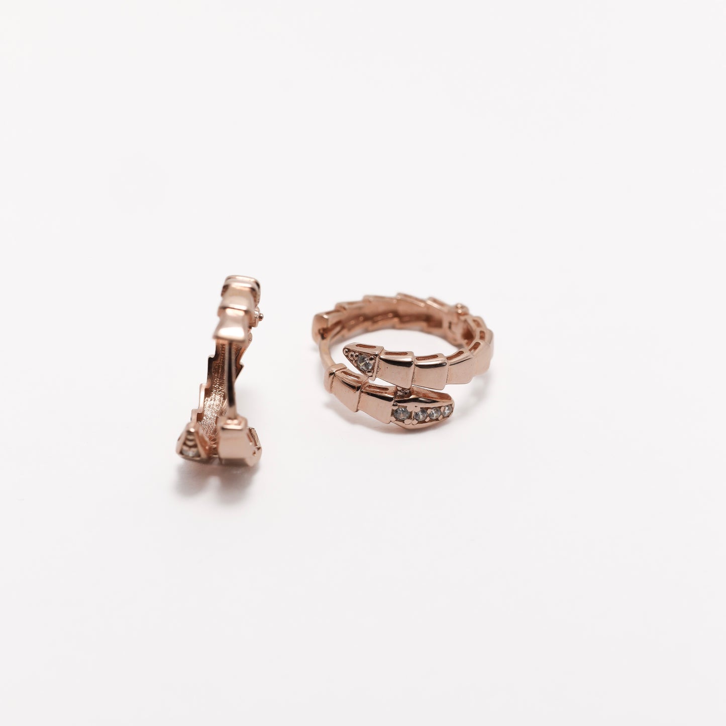 Gold-Plated Sterling Silver Huggie Hoop Earrings with Zirconia | Позолочені срібні сережки Конго з цирконієм|529