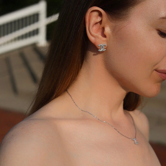 Silver Earrings with Cubic Zirconia Stones | Срібні сережки з фіанітами |603