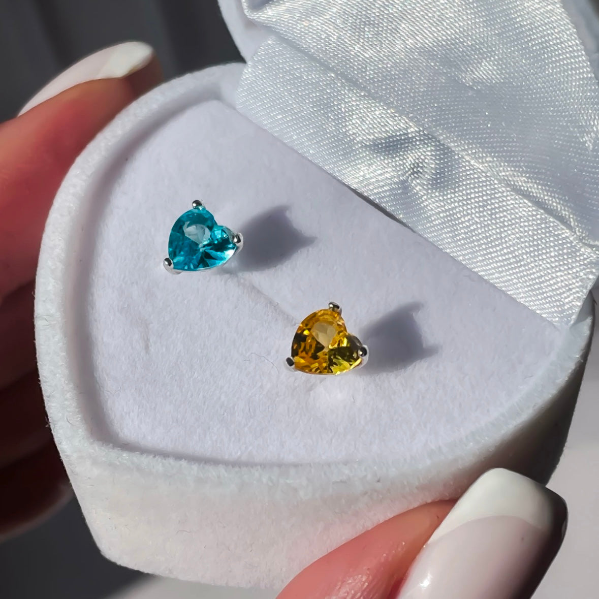 Срібні синьо-жовті пусети/сиібло 925пр/297