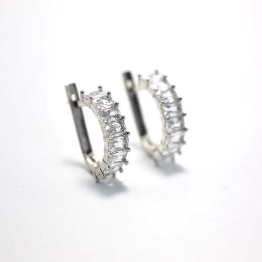 Срібні сережки з фіанітами/срібло 925пр/269