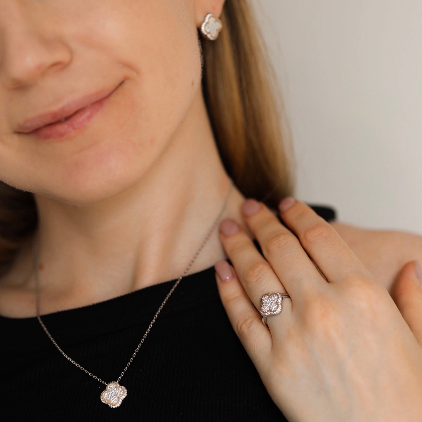 Срібний комплект/сережки/кольє/золото375пр/срібло925