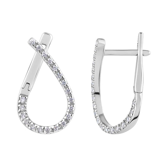 Cubic Zirconia Drop Earrings | 925 Silver Luxury Jewelry — Срібні сережки-краплі з цирконієм|40063