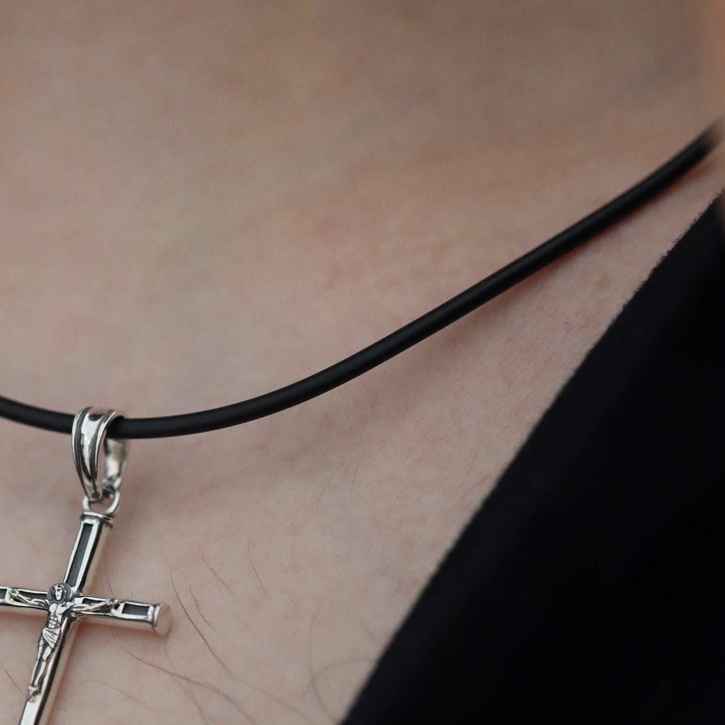 Шнурок з срібною застібкою/срібло 925пр.