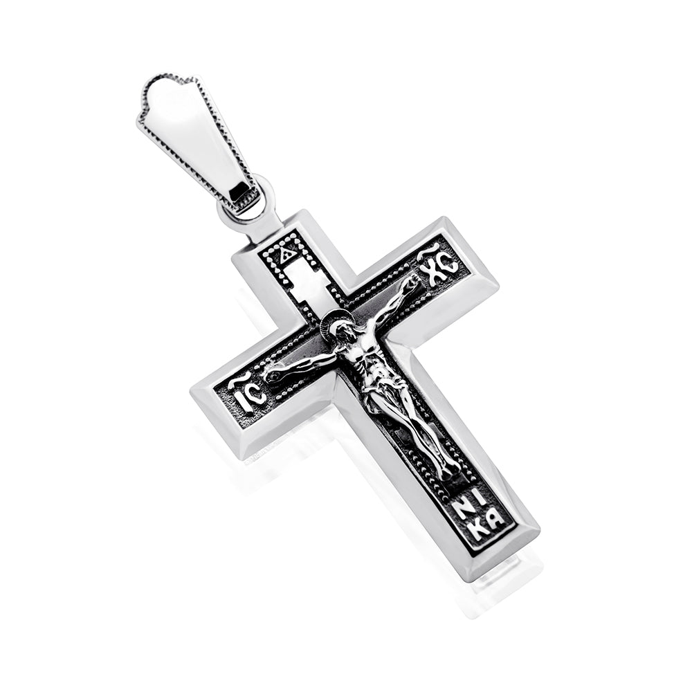 Срібний хрестик 925 • Чоловічий | Men’s Sterling Silver Cross 925 | 5202
