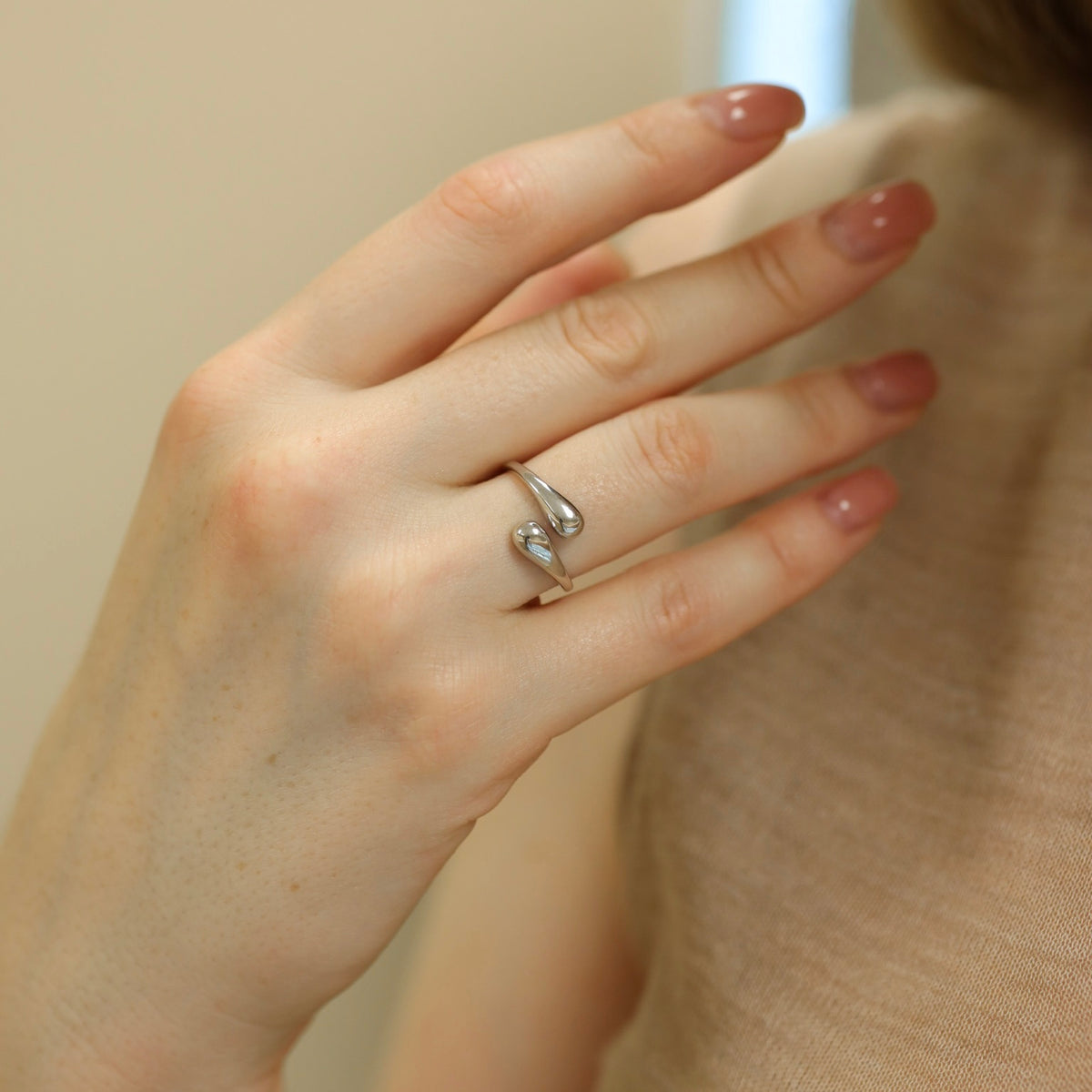 925 Sterling Silver Teardrop Ring w | Срібна каблучка Крапелька | 921