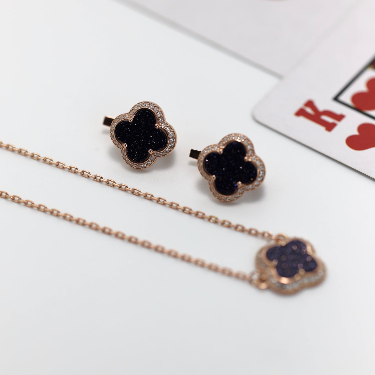 Gold-Plated Sterling Silver Aventurine Jewelry Set | Позолочений комплект зі срібла з авантюрином|339
