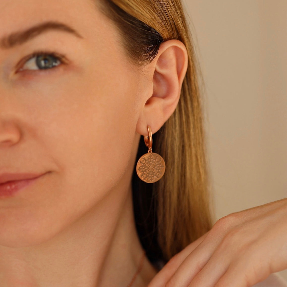 Сережки з вишиванкою | Silver Embroidery Earrings | Позолота 585 | Ukrainian Jewelry 1317