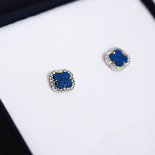 lapis lazuli earrings gift box 925 silver blue stone jewelry gift for her