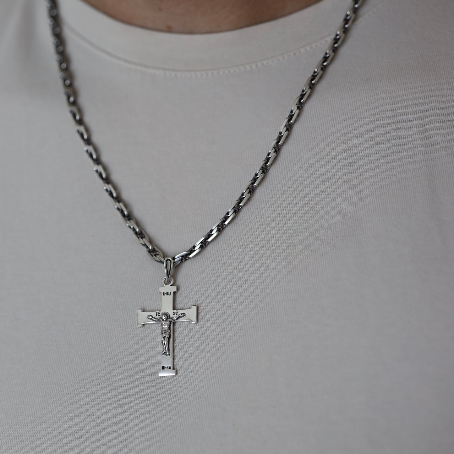 Срібний хрестик/з Розпʼяттям/широкий/срібло 925пр/5210