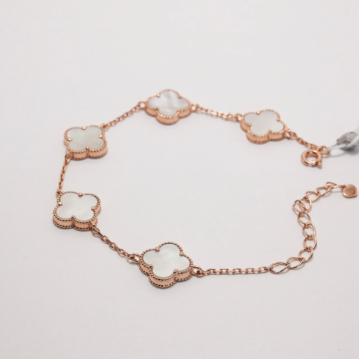 Срібний браслет Fleur з перламутром,позолота 585 | Fleur Mother of Pearl Gold Plated Silver Bracelet|338